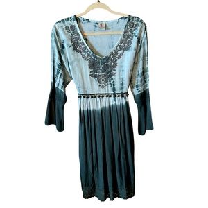 Embroidered Tie Dye Dress